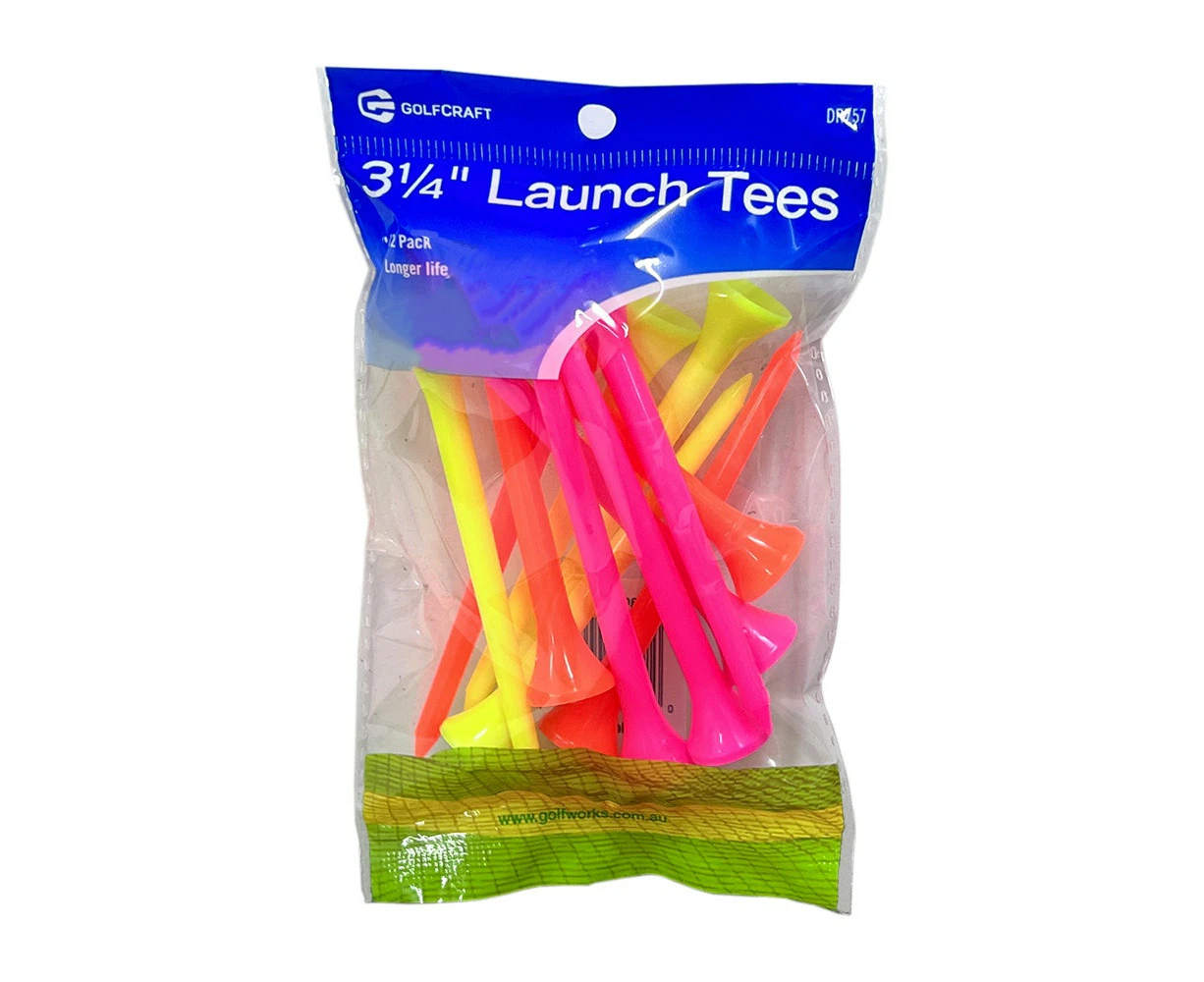 Golf Craft Launch Life Plastic Tees - 12 pack