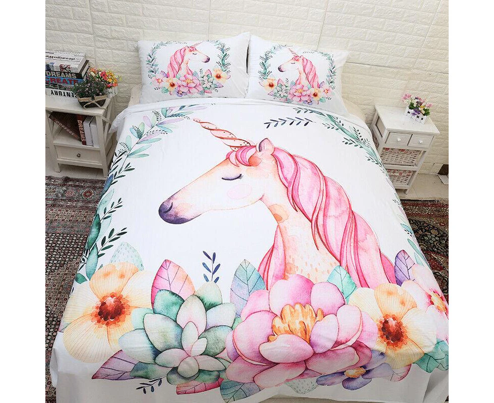 Unicorn Quilt Doona Duvet Cover Set