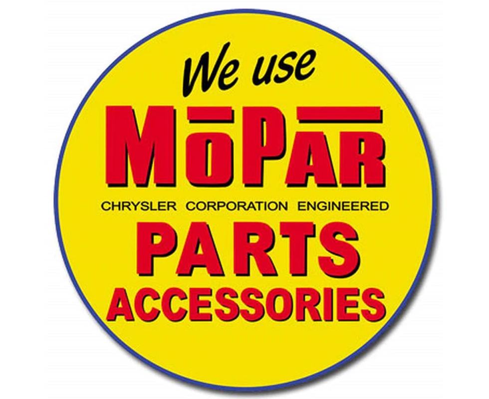 Mopar Parts & Accessories Round Tin Sign