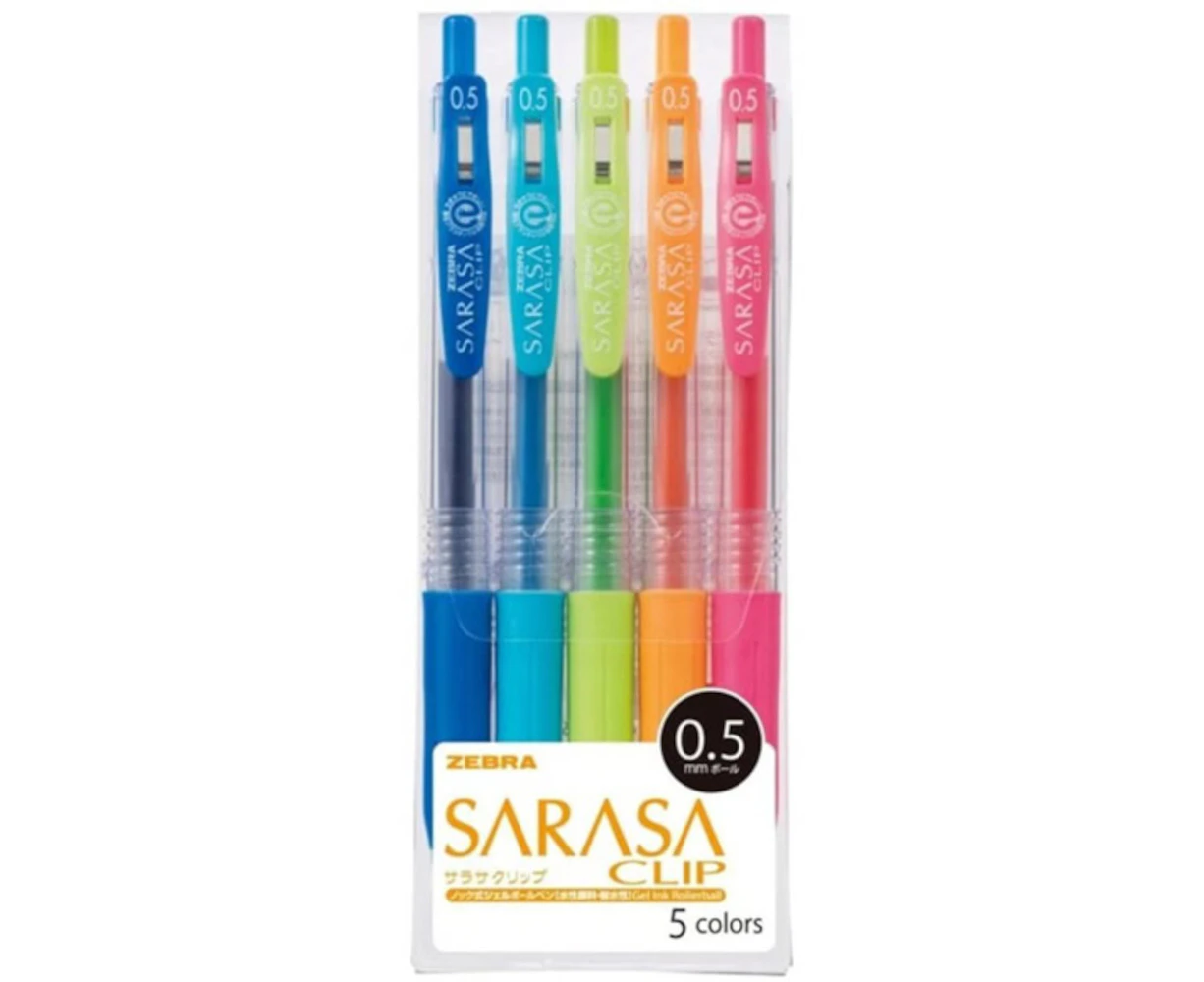 Zebra Sarasa Clip Gel ink Ballpoint pen 0.5mm 5 Colour set