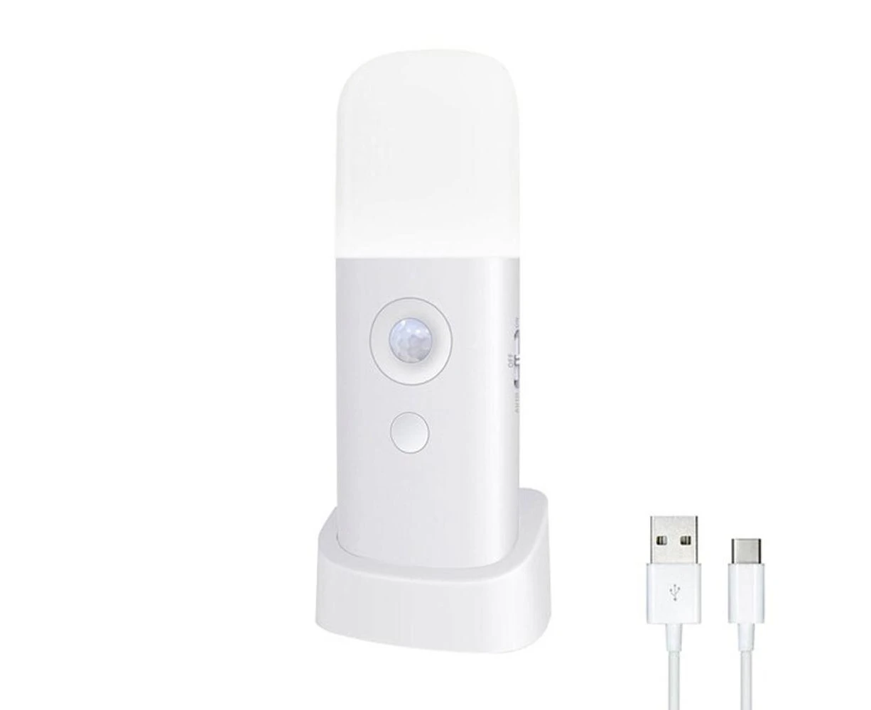 Usb Rechargeable Indoor Motion Sensor Sos Led Night Light - White