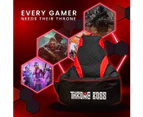 Gaming Bean Bag Chair for Kids [Cover ONLY No Filling] with High Back (Black/Purple) Gamer Beanbag Gaming Chair