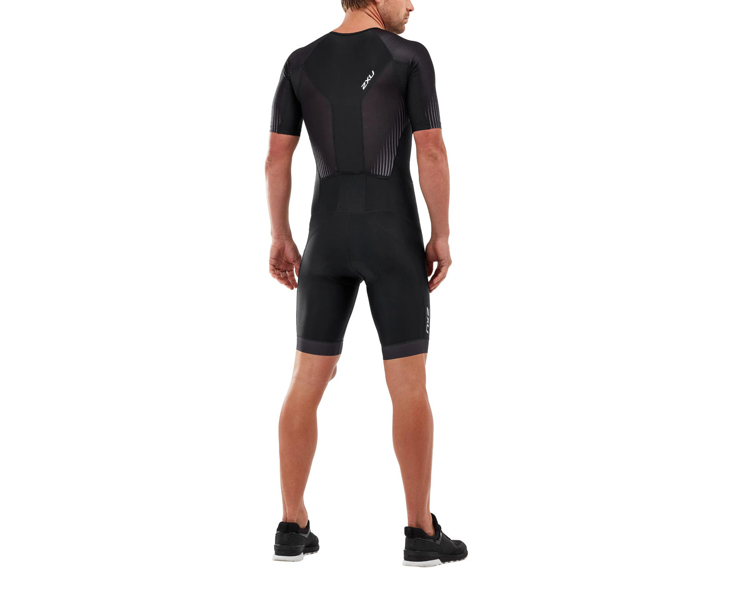 2XU Men's Perform Full Zip Sleeved Trisuit - Black/Shadow - Black