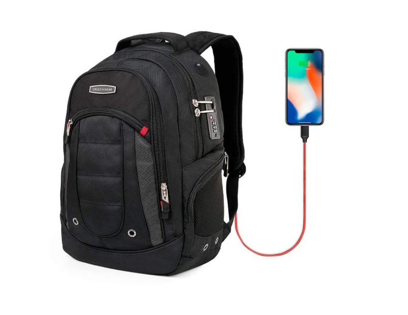 Laptop Backpack 15.6 Inch Laptops Tablets Storage Bag Usb Charging Port Combination Lock