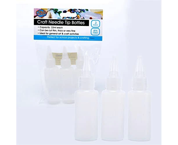 Needle Tip Squeeze Bottles 6PCE (33ml Each) Transparent Multipurpose Precision Needle Tip