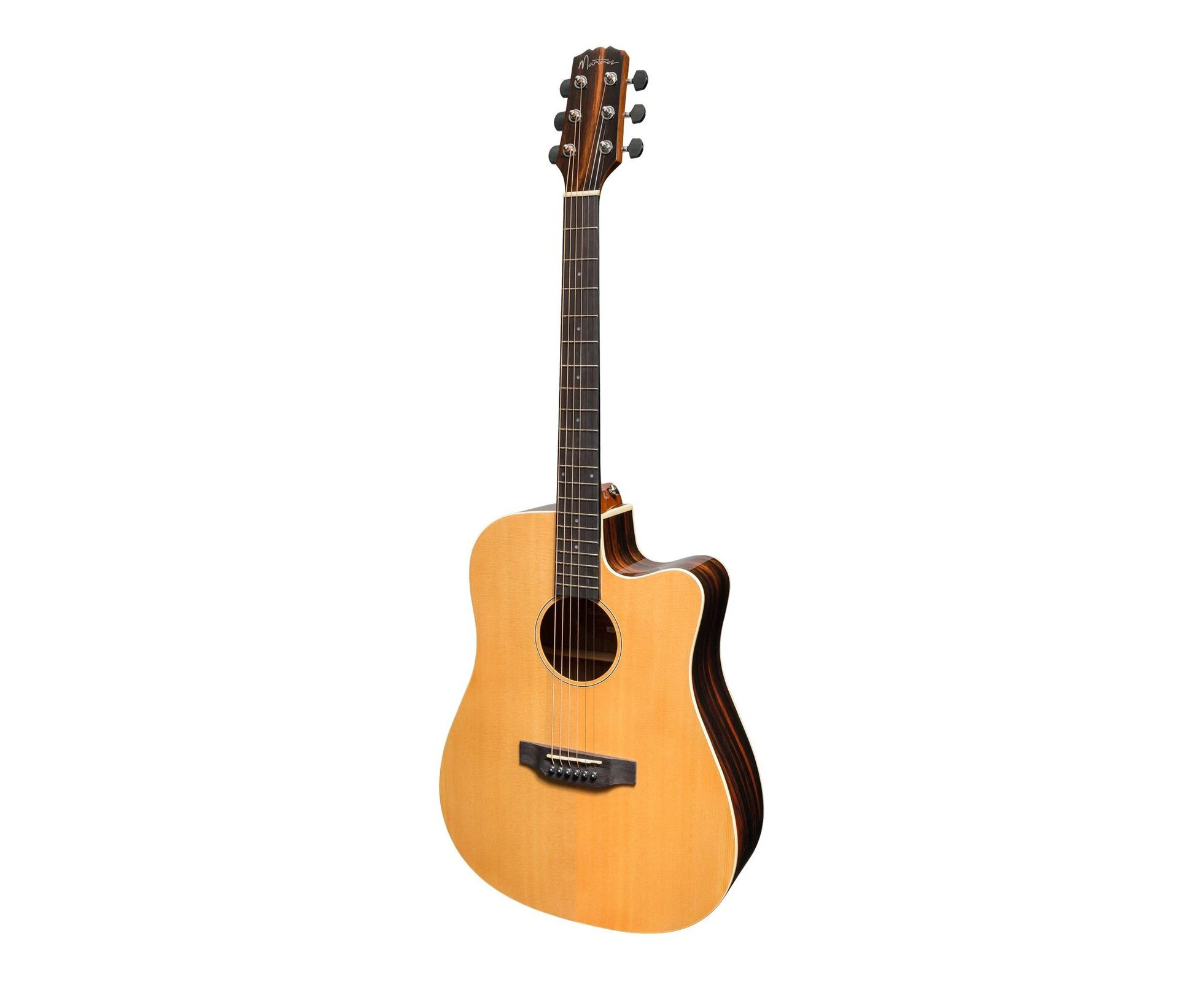 Martinez 'Southern Star' Series Spruce Solid Top Acoustic-Electric Dreadnought Cutaway Guitar (Natural Gloss)