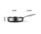 316 Stainless Steel Frying Pan Non-Stick Cooking Frypan Cookware 32cm Honeycomb Double Sided - 32cm without lid