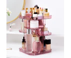 Rotating Adjustable Makeup Organiser Stand Display Holder Storage Pink