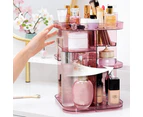 Rotating Adjustable Makeup Organiser Stand Display Holder Storage Pink