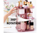 Rotating Adjustable Makeup Organiser Stand Display Holder Storage Pink