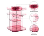 Rotating Adjustable Makeup Organiser Stand Display Holder Storage Pink