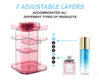 Rotating Adjustable Makeup Organiser Stand Display Holder Storage Pink