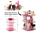 Rotating Adjustable Makeup Organiser Stand Display Holder Storage Pink