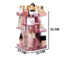 Rotating Adjustable Makeup Organiser Stand Display Holder Storage Pink