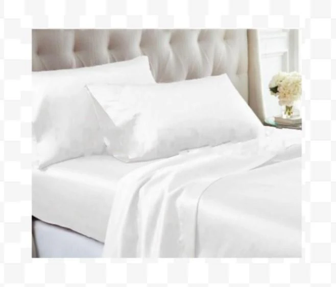 1000TC All Size Ultra Soft Silk Satin Sheet Set - White