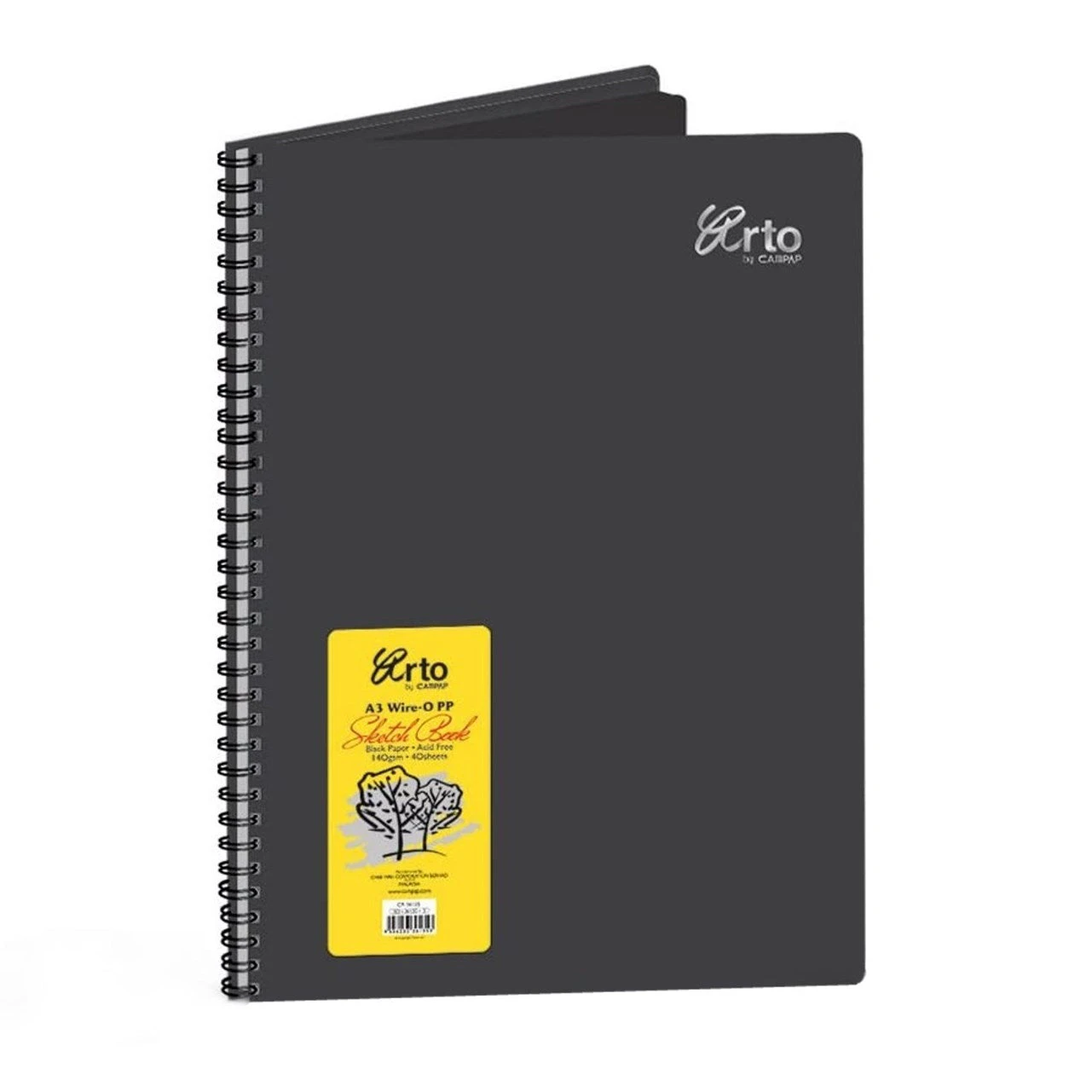 ARTO 80 Pages 140gsm Black Sketch Book / Scrapbook Art Journal