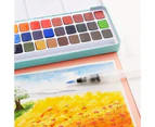 MadeSmart Watercolor Paint Set 36 Vivid Colors in Pocket Box with Watercolor Brush-LightGreen