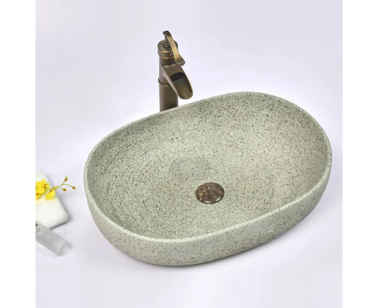 580*400*150mm Porcelain Oval Above Counter Art Basin