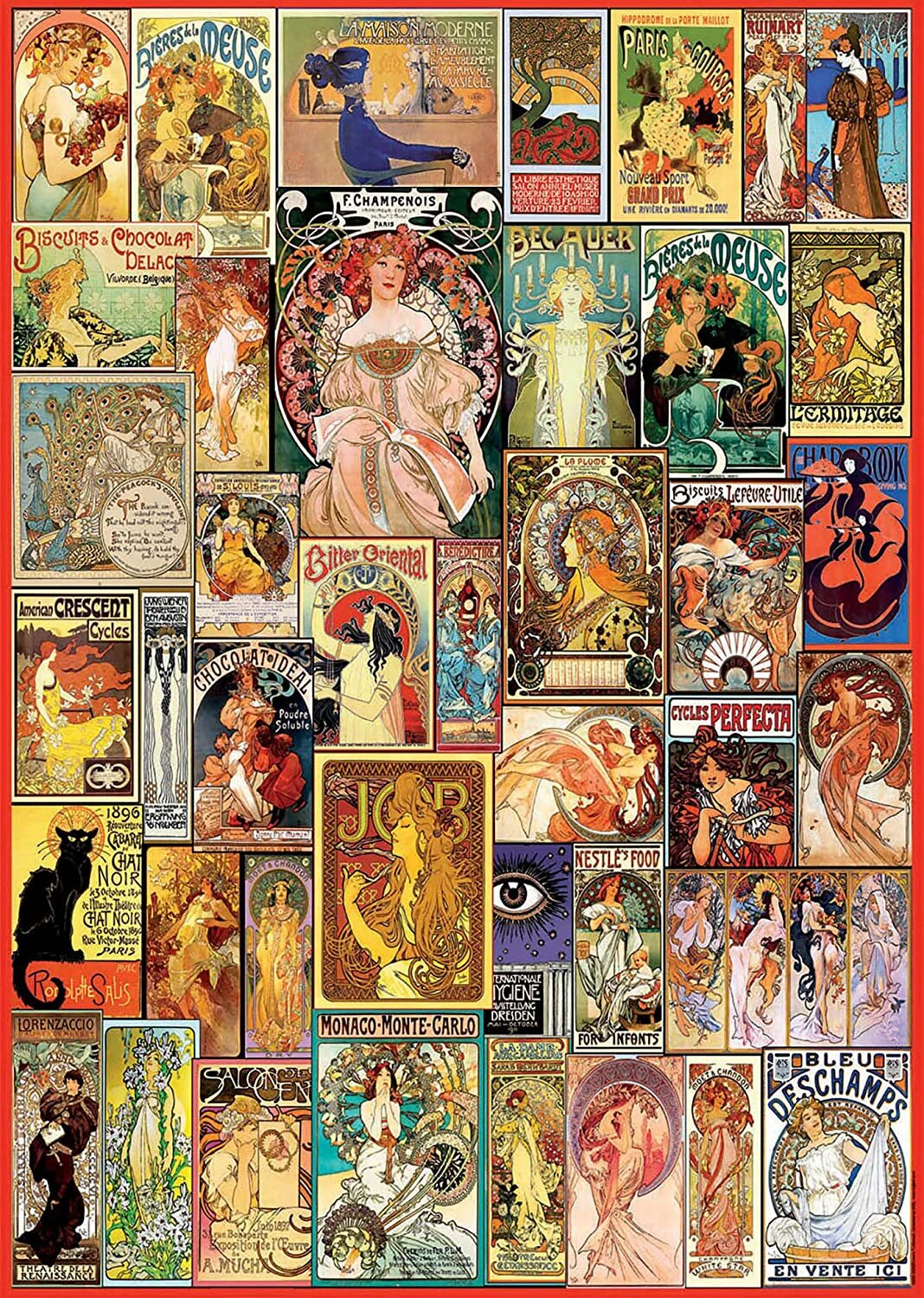 Educa - Art Nouveau Poster Collage Puzzle 1000pc