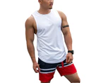 sunwoif Men's Fitness Sports Tank Gym Training Plain Sleeveless Vest Tops - White