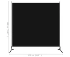 Room Divider Panel Privacy Screen Partition Stand Black 175x180 cm Dividers Fold