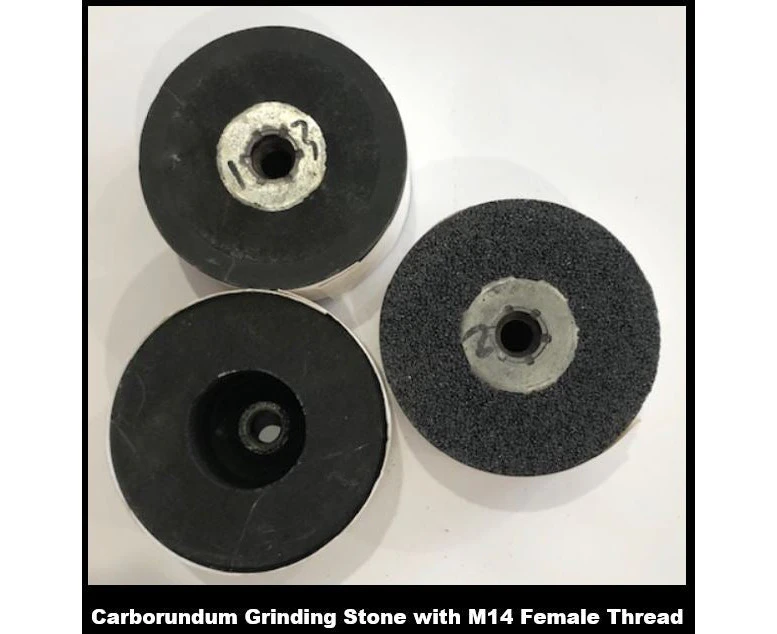 Carborundum Grinding & Polishing Stone 100mm M14 Female Thread / 24 Grit