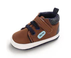 Dadawen Baby Boys Girls High-Top Sneakers Anti-Slip Soft Sole Shoes 0-18 Months-Brown