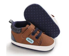 Dadawen Baby Boys Girls High-Top Sneakers Anti-Slip Soft Sole Shoes 0-18 Months-Brown