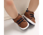 Dadawen Baby Boys Girls High-Top Sneakers Anti-Slip Soft Sole Shoes 0-18 Months-Brown