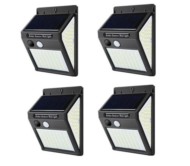 Waterproof Solar LED Wall Light Outdoor Lamp - 4Pcs 20Leds