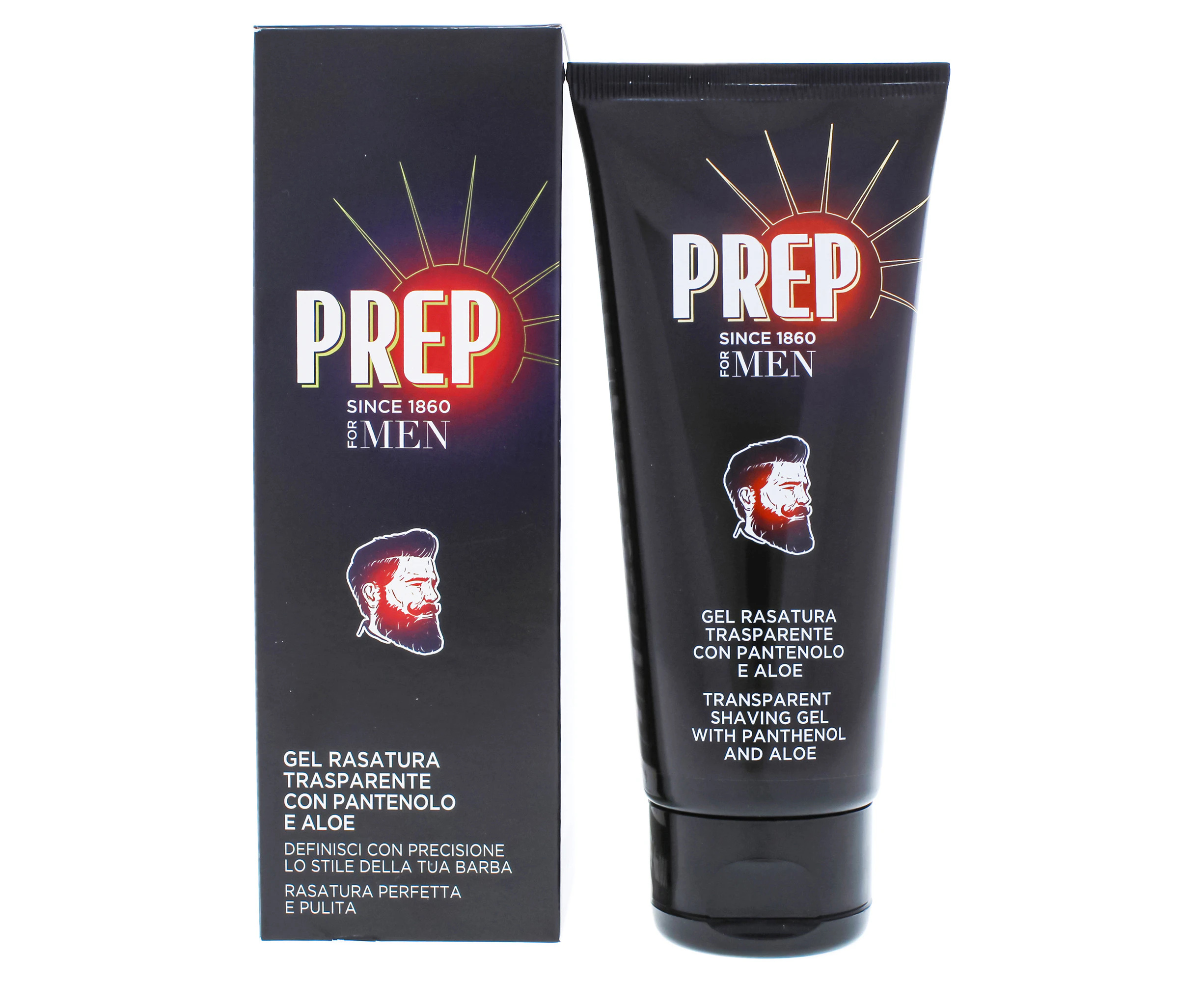 Transparent Shaving Gel with Panthenol and Aloe by Prep for Men - 3.4 oz Shaving Gel