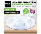 Home Master(R) 3PCE Melamine Serving Tray 5 Compartments