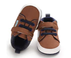 Dadawen Baby Boys Girls High-Top Sneakers Anti-Slip Soft Sole Shoes 0-18 Months-Brown