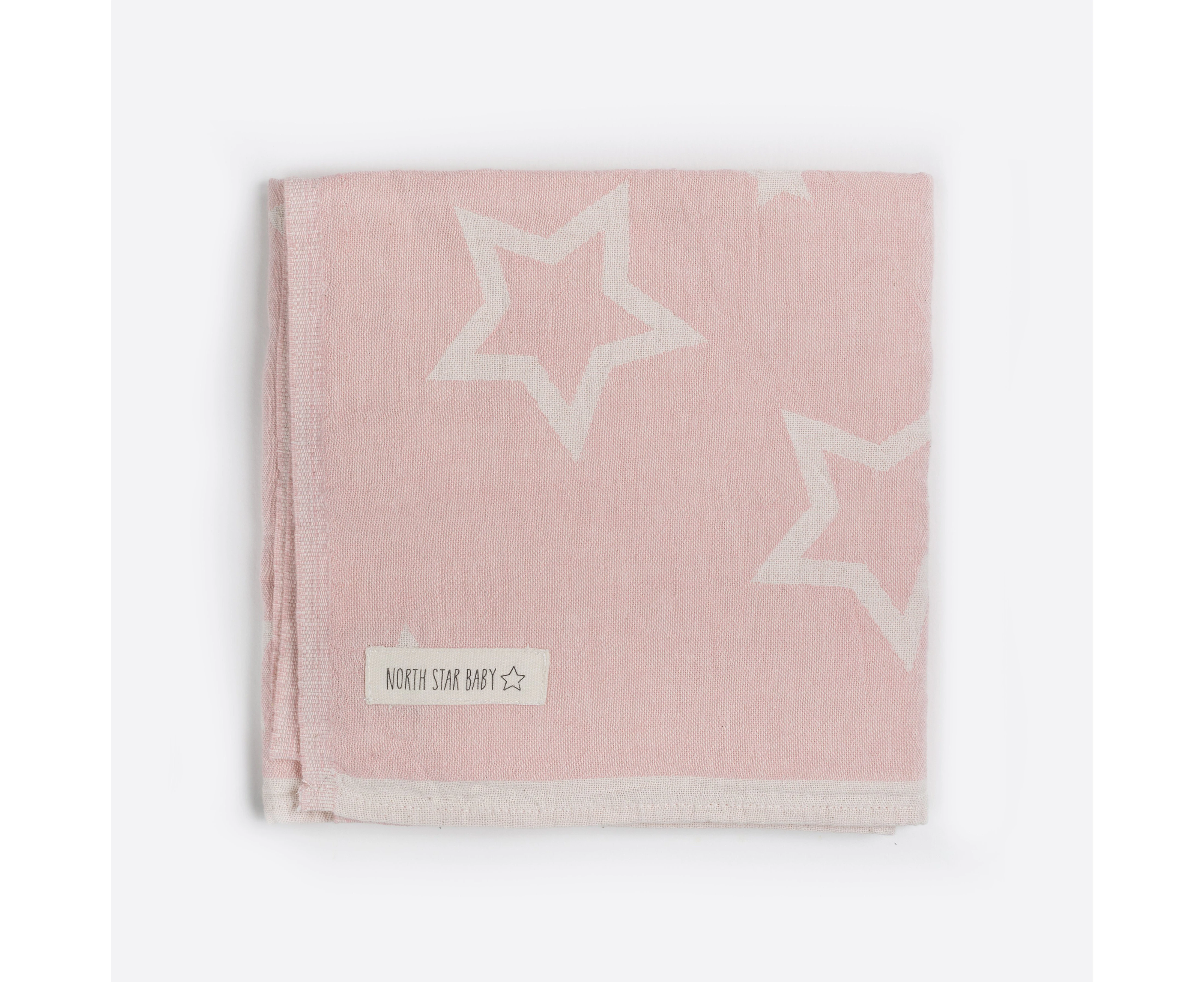 NORTH STAR BABY Stars Baby Blanket - Pink (Cot size)