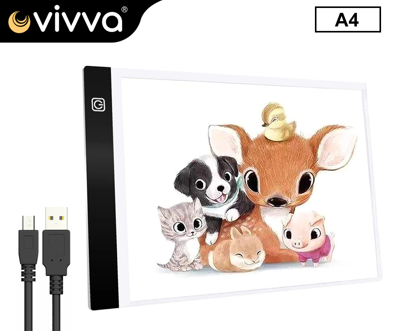 Vivva A4 LED Dimmable Tracing Light Box Drawing Board Art Design Pad Copy Lightbox