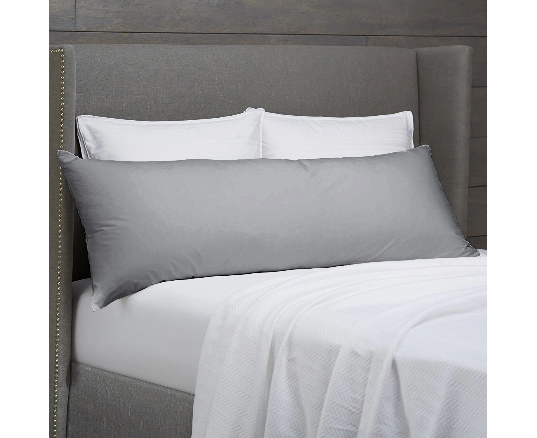 150 x 48cm Luxury Full Body Cotton Pillow Case - Grey