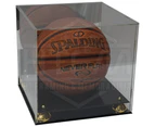 Deluxe Acrylic Basketball Display Case With Gold Risers Mirror Back Finish Nba - 3927