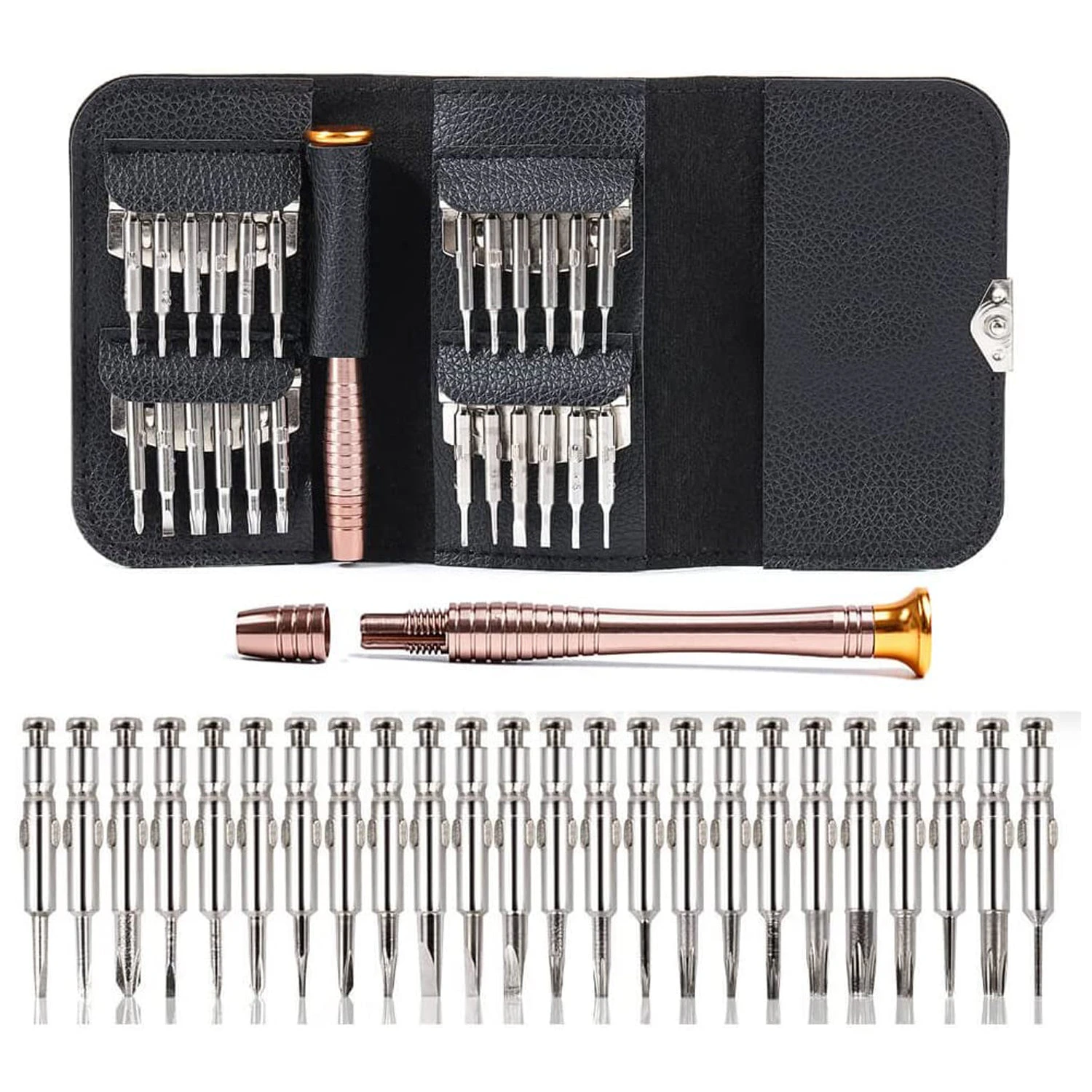 25 in 1 Precision Screwdriver Set with Leather Case