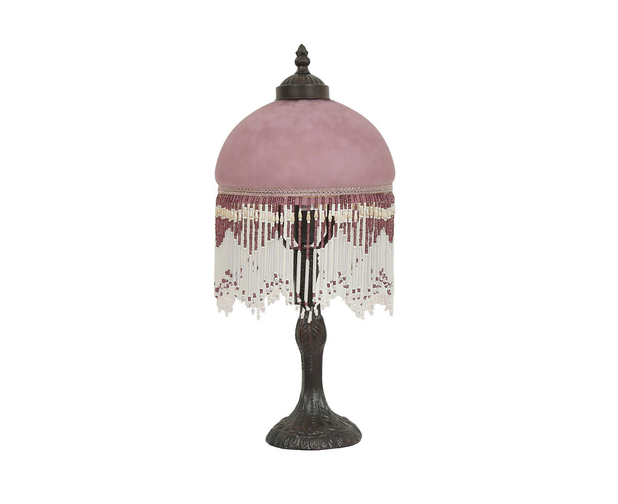 Beaded Victorian Table Lamp Purple