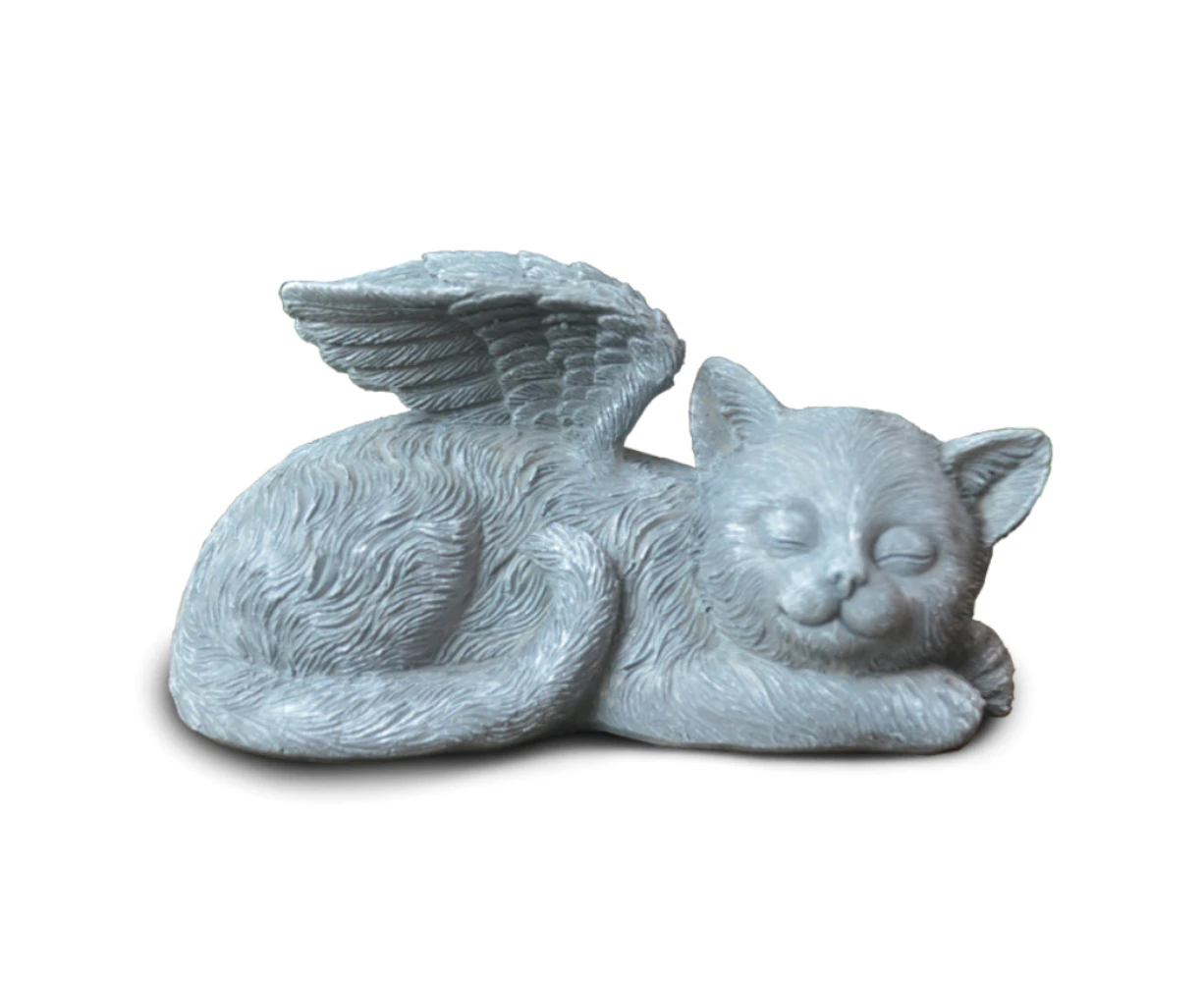 Angel Pet Memorial Statue Dog Cat Wings Figurine Outdoor Garden Decoration - Cat