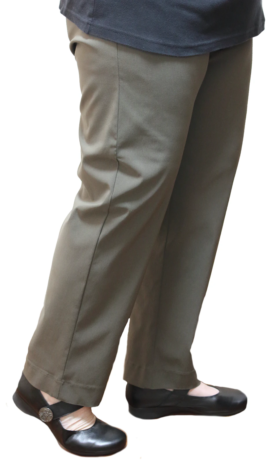 Women's Straight Leg Bengaline Pull On Stretch Work Pants Ladies Bottoms Ponte - Khaki