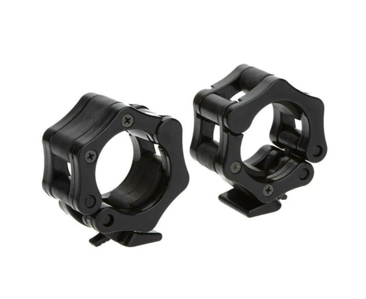 2Pcs 50mm Olympic Barbell Lock Collars Gym Home - Black