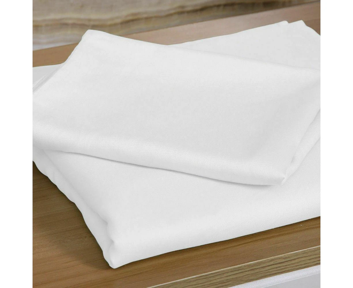 400TC Natural Bamboo Egyptian Cotton Fitted Bed Sheet Set - White