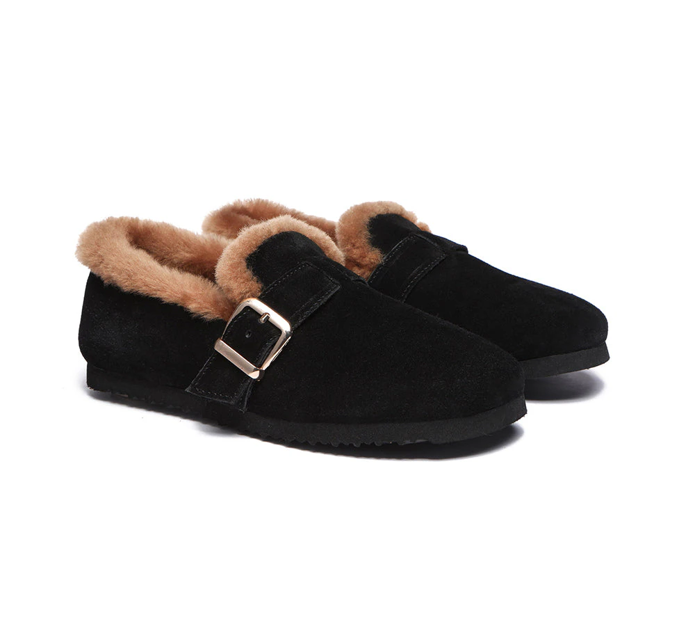 Australian Shepherd(R) Shearling Lined Suede Women Mona - Black