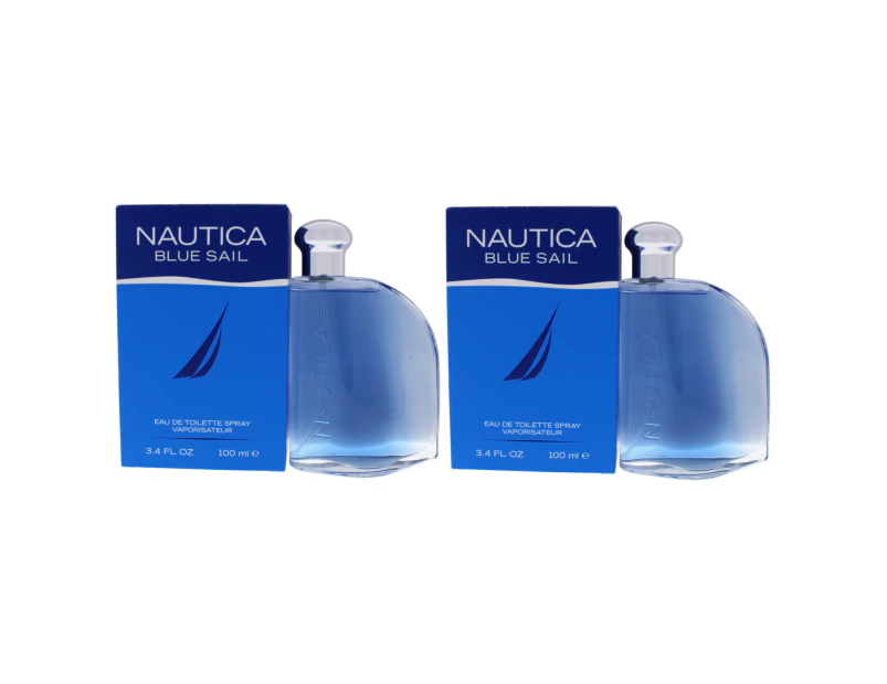 Blue Sail by Nautica for Men - 3.4 oz EDT Spray - Pack of 2