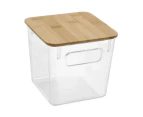 Small Kitchen Storage Bin with Bamboo Lid [12 Pack] Food Storage Container Box