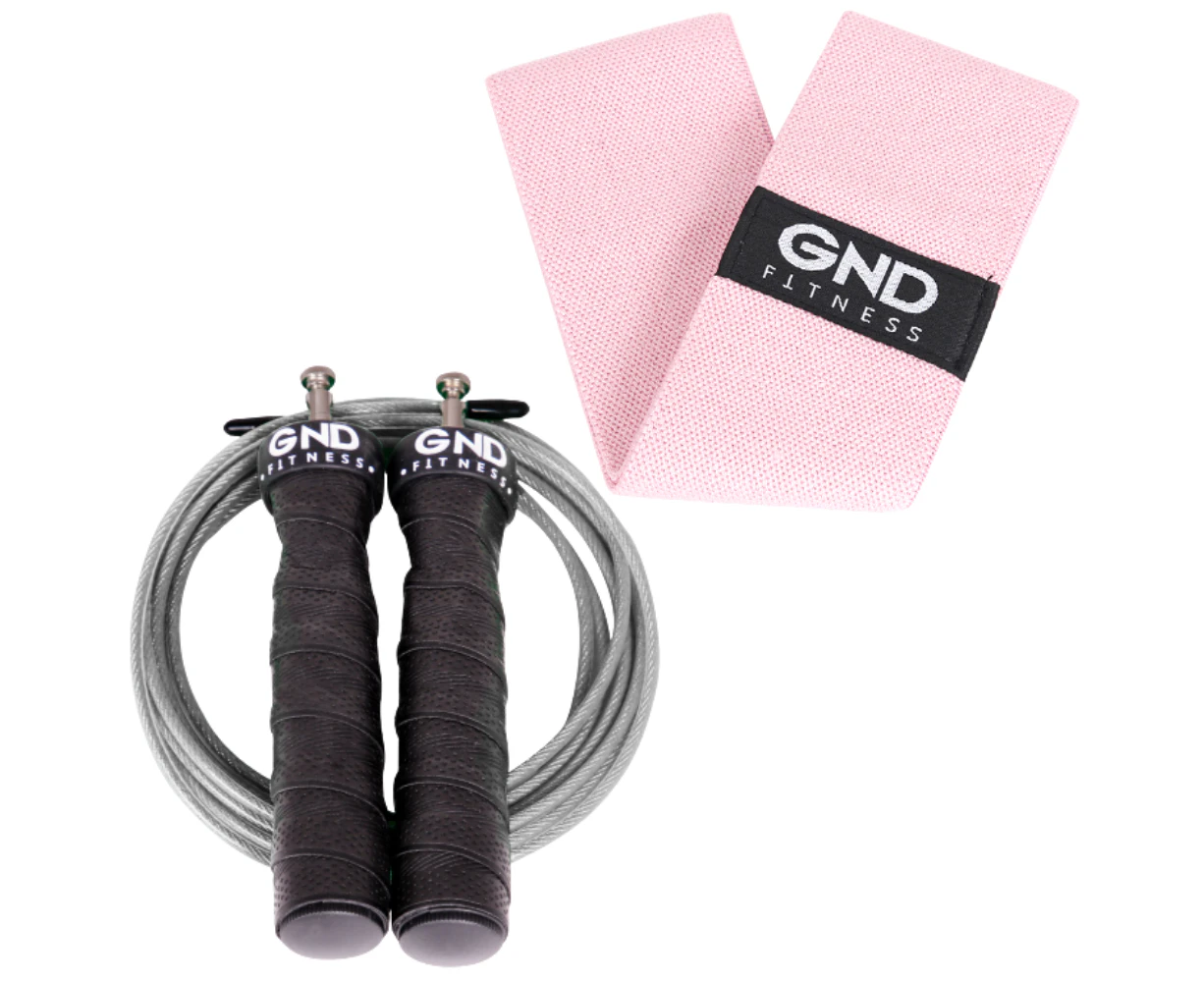 Gnd Skipping Rope & Fabric Booty Band Pack - Silver