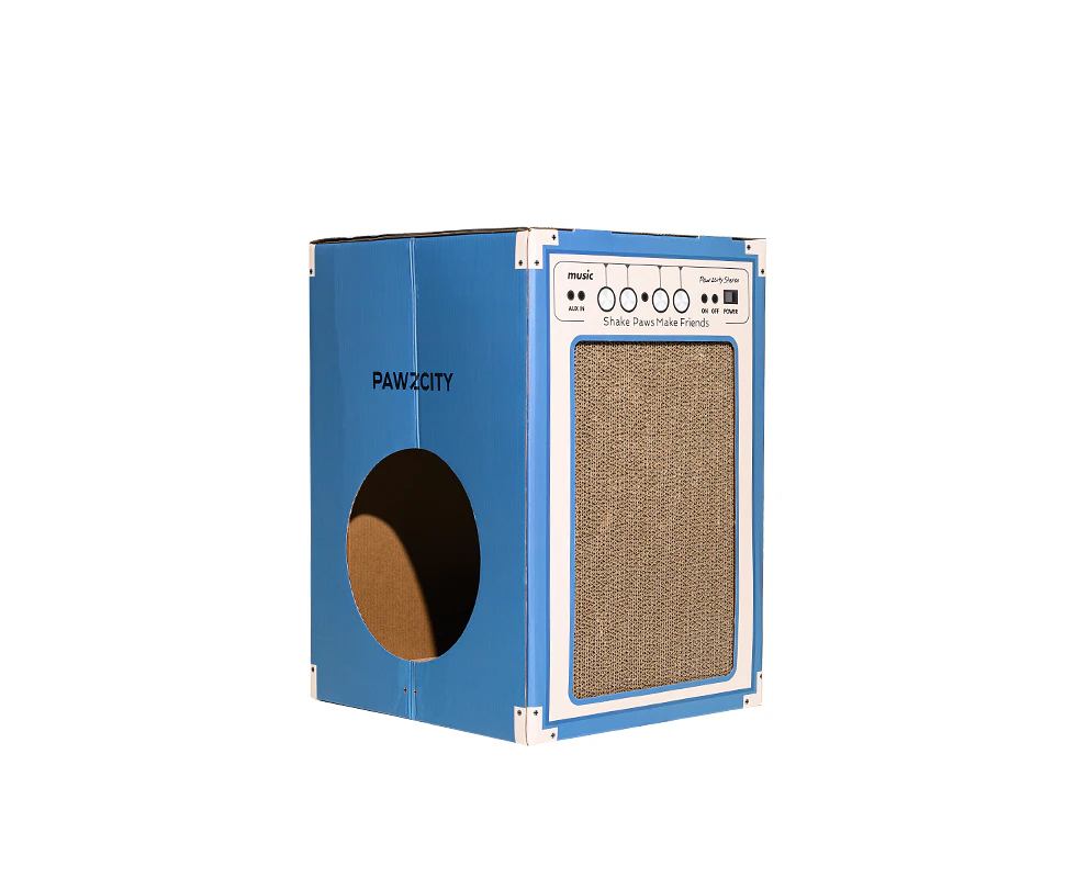 PAWZCITY Vintage Speaker Cat Scratching House - B