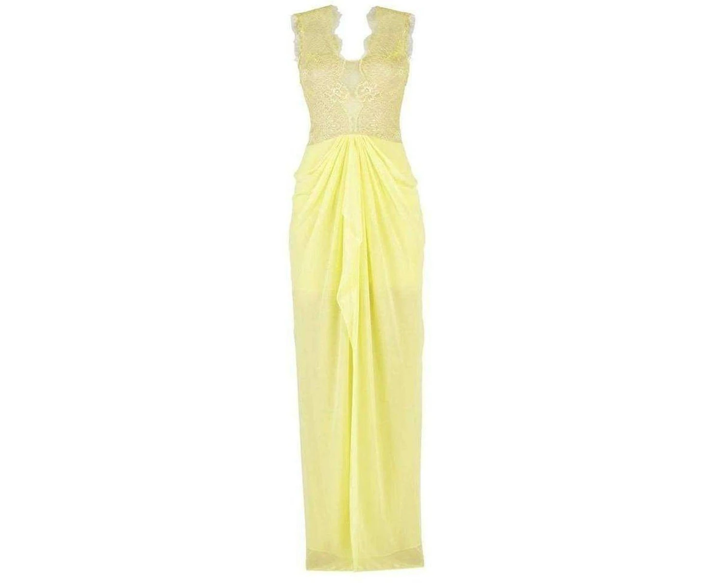 BCBGMAXAZRIA Yellow Sleeveless Gown