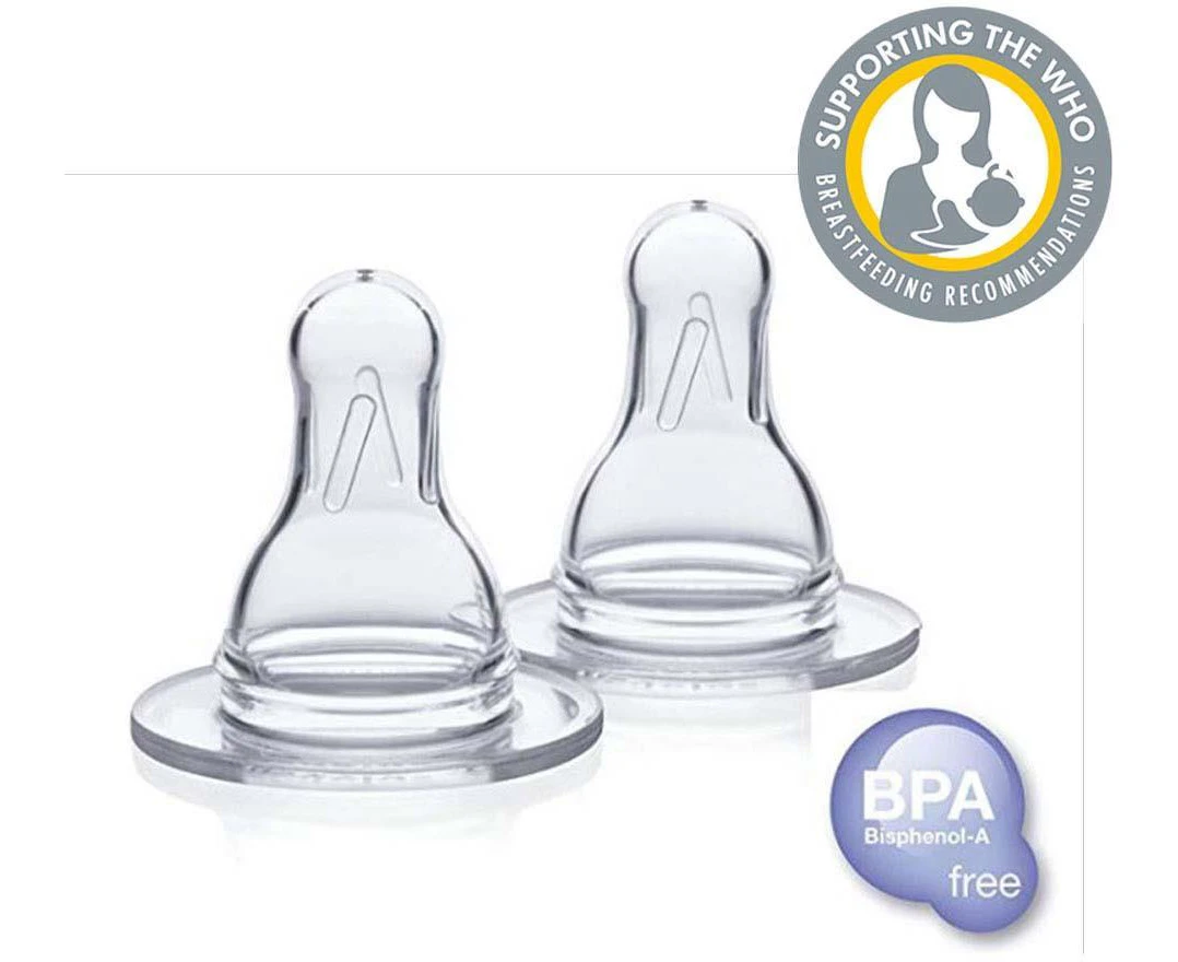 Medela Slow Flow Silicone Teats 2pk